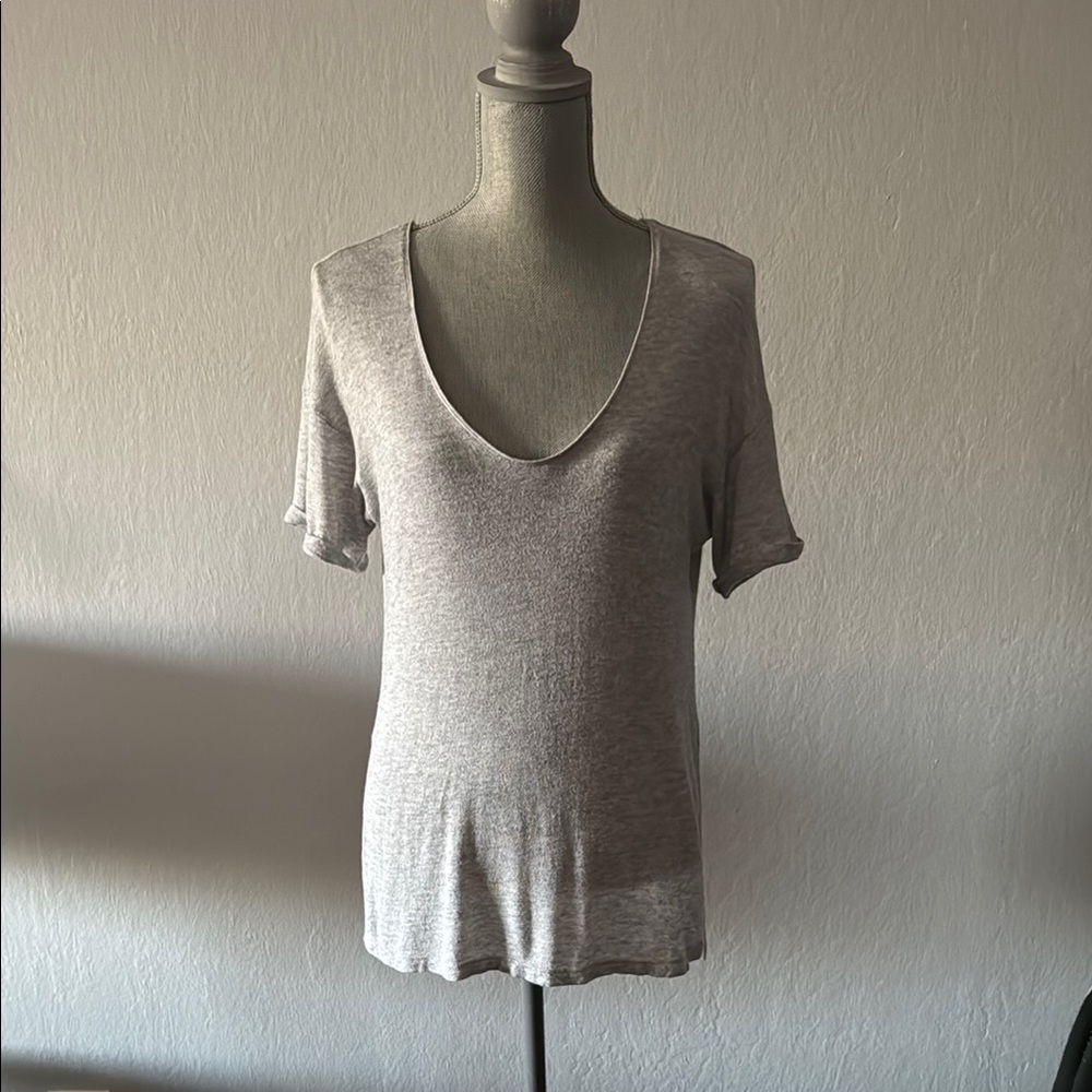 Frame Grey Women's Top Tunic Shirt Viscose Wool Blend Size Small